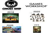 GHOST SHIP GAMES 2018 GAMES WORKSHOP 2022 ДЕЕР ПОСК GALACTIC DANGER. DARKNESS. DWARVES. 2026 DINO LORDS WARHAMMOMMUNITY ???