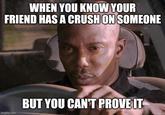 WHEN YOU KNOW YOUR FRIEND HAS A CRUSH ON SOMEONE imgflip.com BUT YOU CAN'T PROVE IT