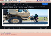 Board /pol/ - Politically Incorrect Settings Mobile Home Anonymous (ID: fPcesuHG) 10/20/25(Mon) 17:51:22 No.519398056 r/Modern_Art_Gallery 13h Join American Tiananmen Square moment. Camarillo, CA, July 10, 2025 Rebecca Torres stands in front of a military vehicle approaching a federal immigration agents raid in the agriculture area of Camarillo, Calif., Thursday. July 10, 2025. (AP Photo/Michael Owen Baker) 1.6k Anonymous (ID: UMM8qmiR >>519398056 truck on truck violence 549 505 KB PNG 10/20/25(Mon)18:28:46 No.519400642