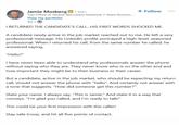 Jamie Mosberg in ⚫3rd+ Top Office in Global Recruiters Network 3 Years Runnin... View my portfolio 4w⚫ + Follow I RETURNED THE CANDIDATE'S CALL...HIS FIRST WORDS SHOCKED ME. A candidate newly active in the job market reached out to me. He left a very professional message. His LinkedIn profile portrayed a high-level, seasoned professional. When I returned his call, from the same number he called, he answered saying, "Hello?" I have never been able to understand why professionals answer the phone without saying who they are. They never know who is on the other end and how important they might be to their business or their career. But a candidate, active in the job market, who should be expecting my return call, should not answer the phone with "hello". And certainly not answer with a tone that suggests, "How did someone get this number?" State your name. I always say, "This is Jamie," And state it in a way that conveys, "I'm glad you called, and I'm ready to talk!" This could be your first impression with this caller! Stay safe troop, and hit all five points of contact.