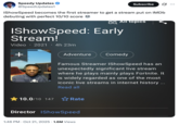 A "tweet":https://knowyourmeme.com/memes/sites/twitter-x announcing that IShowSpeed's "Early Stream!" livestream was added to IMDb.