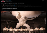 Chris @chairsign don't go to glass bridge tomorrow Atelier Missor @AtelierMissor_ · Oct 23 Q After months of hard work, we're proud to unveil the statue we'll build to honor the 250th anniversary of the United States. The Guardian of Liberty. Show more