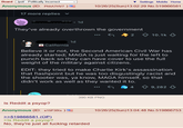 Board /pol/ - Politically Incorrect Anonymous (ID: PhhA7HV7) 17 more replies 1d Settings Mobile Home 10/26/25(Sun)13:02:29 No.519866581 They've already overthrown the government 1d 2 10.1k California Believe it or not, the Second American Civil War has already started; MAGA is just waiting for the left to punch back so they can have cover to use the full weight of the military against citizens. EDIT: they tried to make Charlie Kirk's assassination that flashpoint but he was too disgustingly racist and the shooter was, ya know, MAGA himself, so that didn't work as well as they wanted it to. Is Reddit a psyop? 390 KB PNG Anonymous (ID: e15P3fXs) >>519866581 (OP). >Is Reddit a psyop? No, they're just all f------ retarded 4 9,282 10/26/25(Sun)13:04:48 No.519866753