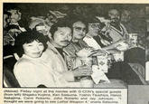 53533 (Above): Friday night at the movies with G-CON's special guests (from left) Shigeko Kojima, Ken Satsuma, Yoshio Tsuchiya, Haruo Nakajima, Carol Roberto, John Roberto and Jay Johnson. "I thought we were going to see Lethal Weapon 4," snarls Satsuma.