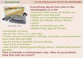 Anonymous 10/26/25(Sun) 23:35:20 No.82926682 SEGASATURN Everything about this site in the newspapers is a lie! >interact with users of 4chan on 163 KB JPG >everyone is trans telegram and discord >They are completely bisexual >They are Black, Asian, White, Latino >Enter in Duolicious, the relationship app of 4chan >go to the /mu/, /v/, and /lit/ >I see various socialists, leftists, and also conservatives who hate the alt-right >go to various boards around 4chan >see a lot of women >see anons saying good things about Jewish and Indian people This is literally a mainstream site. Why do journalists hate this site so much?