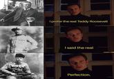 I prefer the real Teddy Roosevelt I said the real Perfection.