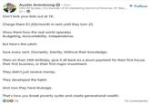 Austin Armstrong 3rd CEO of Syllaby I Co-founder of Al Marketing World Conference | #1 Bes... 2h- Don't kick your kids out at 18. Charge them $1,200/month in rent until they turn 25. Show them how the real world operates Budgeting, Accountability. Independence. But here's the catch: Save every cent. Discreetly. Silently. Without their knowledge. + Follow Then on their 25th birthday, give it all back As a down payment for their first house, their first business, or their first major investment. They didn't just receive money. They developed the habit. And now they have leverage. That's how you break poverty cycles and create generational wealth. CoO 78 15 comments