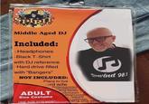 S SPIRIT Middle Aged DJ Included: -Headphones -Black T-Shirt with DJ reference. Hard drive filled with "Bangers" NOT INCLUDED: -Place to live -3rd wife ADULT Size Costume -Drinking problem -self entitlement drug issues narcissism Weight problem -request Loneliness ONE SIZE FITS MOST cha cha slide Rewind 98.1