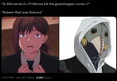 "D-Did we do it...?? Did we kill the grasshopper curse...?" "Kobeni that was Sukuna" ICONS 11:10 PM - Oct 29, 2025 2.7M Views