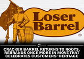 Loser Barrel (R) THESE COLORS DON'T C-- CRACKER BARREL RETURNS TO ROOTS, REBRANDS ONCE MORE IN MOVE THAT CELEBRATES CUSTOMERS' HERITAGE