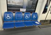 PRIORITY SEATING ASIENTOS RESERVADOS FOR SENIORS AND PEOPLE WITH DISABILITIES PARA PERSONAS MAYORES wwwww & & &