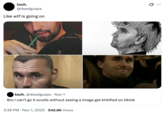 toch. @deadguaps Like w-- is going on toch. @deadguaps • Nov 1 Bro I can't go 5 scrolls without seeing a image get kirkified on tiktok 3:39 PM Nov 1, 2025 542.6K Views Q