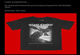 Ladies and gentlemen... An actual shirt that exists and can be purchased from the Godzilla Store. Perfection. No notes. Giant Condor Appeared briefly. Died instantly. Loved eternally.