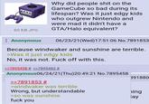 60 KB JPG Anonymous Why did people s--- on the GameCube so bad during its lifespan? Was it just edgy kids who outgrew Nintendo and were mad it didn't have a GTA/Halo equivalent? 06/23/21(Wed)17:51:06 No.7891853 Because windwaker and sunshine are terrible. >Was it just edgy kids No, it was not. F--- off with this. >>7895458 # >>7895482 # Anonymous06/24/21 (Thu)20:49:21 No.7895458 >>7891853 # >windwaker was terrible Wrong, but understandable >so was sunshine f--- you 391880 ing lay
