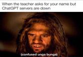 When the teacher asks for your name but ChatGPT servers are down (confused unga bunga)