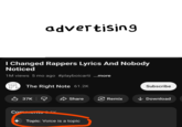 advertising I Changed Rappers Lyrics And Nobody Noticed 1M views 5 mo ago #playboicarti ...more The Right Note 61.2K 37K Comments Subscribe Share Remix ↓Download Topic: Voice is a topic