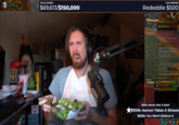 Asmongold eats a salad for the first time on a fundraiser, almost gags. 