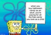 when you buy halloween candy as an adult, you're paying for all the free candy you took as a child