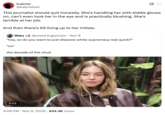A "quote-tweet":https://knowyourmeme.com/memes/quote-retweets-qrts about actress Sydney Sweeney and her controversial comments on the "American Eagle Ad":https://knowyourmeme.com/memes/sydney-sweeney-has-great-jeans-american-eagle-ad in a November 2025 GQ interview with Katherine Stoeffel.