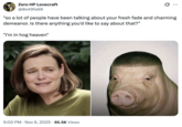 A "meme":https://knowyourmeme.com/memes/memes using GQ interviewer Katherine Stoeffel and the "Fade Pig":https://knowyourmeme.com/memes/fade-pig-buzz-cut-pig.