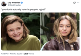 A "tweet":https://knowyourmeme.com/memes/sites/twitter-x using an image of GQ interviewer Katherine Stoeffel from her November 2025 interview with actress "Sydney Sweeney":https://knowyourmeme.com/memes/people/sydney-sweeney.