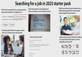 Searching for a job in 2025 starter pack This kind of competition for an opening where they're just looking for a single person United States 1 minute ago Over 100 people clicked apply Promoted by hirer Responses managed off LinkedIn ✓ Remote Full-time Going through 4 interview stages over the course of 2 months just to get rejected Diversity questions in job applications that are somehow never actually inclusive "Gender Select one Select one Canadian Applicant Male Female T I wish to not disclose 020Rights Reserved Whole recruitment process somehow less efficient/transparent than when people used to apply for jobs in person Generic rejection mails Simple Applicant Rejection Letter Template Hi Candidate Name> After reviewing your application for the <Position Toe> at <Company Name>, we have decided not to proceed with an interview at this time as we are moving forward with candidates whose qualifications more closely align with our requirements We wish you the best of luck in your future endeavors Sincerely HR Representative Nama <Position Company Name Logical reasoning tests that have nothing to do with the job description, but will disqualify you if you fail ?