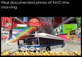 Real documented photo of NYC this morning ESS EXPRESS E ES RESS E EXPRESS E RESS EXPRESS EXPR PRE SS ED PRESS E ES EXPRESS ER NOTICE CAR DRIVERS WILL BE SHOT LAPRE ESS EY ESSE CONE MTA BUS MARRIOT MARQUIS Gi re jihad www