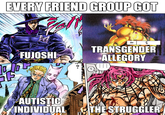 EVERY FRIEND GROUP GOT F FUJOSHI Sex 吉 TRANSGENDER ALLEGORY ...... ...... AUTISTIC INDIVIDUAL THE STRUGGLER