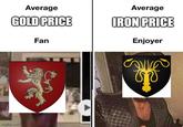 Average Average GOLD PRICE IRON PRICE Fan Enjoyer imgflip.com