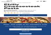 01:18 ◄ Messages Meals & Cooking > Recipe Headquarters ا. Philly Cheesesteak Pasta By Brooke Caison PUBLISHED: OCT 31, 2024 Approved by the Delish Test Kitchen 4.1 8 RATINGS JUMP TO RECIPE 64 Psst...this page is for members only. Join for less than 70 cents/week for access to thousands of new recipes. JOIN NOW SIGN IN delish.com