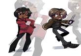 X user @PUNKISTCHUY posted fan art inspired by Black cosplayer's depictions of Ada Wong and Leon Kennedy from the video game _Resident Evil_.