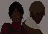 X user @s_shiio posted fan art featuring a race-swapped version of Leon Kennedy and Ada Wong, inspired by @mythix.7 and @filthydinosaur's cosplays.