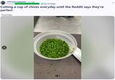 A Reddit post titled, "Cutting a cup of chives everyday until the Reddit says they’re perfect." The post is by F1exican.