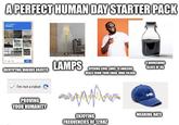 A PERFECT HUMAN DAY STARTER PACK IDENTIFYING VARIOUS OBJECTS LAMPS OPENING COOL LINKS TO AMAZING DEALS FROM YOUR EMAIL JUNK FOLDER I'm not a robot PROVING YOUR HUMANITY ENJOYING FREQUENCIES OF 128HZ A NOURISHING GLASS OF OIL WEARING HATS