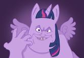 Syndrome from The Incredibles, AKA the "Clock Strikes 12, Midnight Arrives" meme, redrawn as Twilight Sparkle from My Little Pony: Friendship Is Magic.

Art by u/Content-Buy196 on Reddit