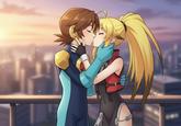 Project X Zone: Hub Hikari (Mega Man Exe) and Xiaomu love kiss
Namco, Capcom
love, crush, kiss