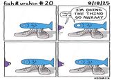 A "Fih" "webcomic":https://knowyourmeme.com/memes/cultures/webcomics showing a fish character recreating the fish with sneakers image.