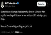 Willy Mac criticizing Hasan Piker about the China trip.