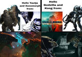 Hello Yautja and Xenomorph from: Hello Godzilla and Kong from: WHOEVER WINS... WE LOSE AVP ALIEN VS. PREDATOR GODZILLA KONG @godzilla_destroyer