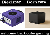 Died 2007 Born 2026 welcome back cube gaming