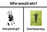 Who would win? One panel girl One frame boy