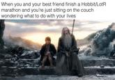 When you and your best friend finish a Hobbit/LotR marathon and you're just sitting on the couch wondering what to do with your lives
