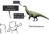 .com TICKLE hey guys CHICKEN NOT WHAT I'M CALLED Therizinosaurus