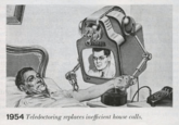 1954 Teledoctoring replaces inefficient house calls.