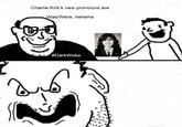 A comic about dark woke people getting offended by the Junko Furuta memes. The comic suggests it should be okay because of Charlie Kirk memes.