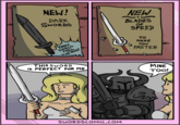 NEW! NEW DARK SWORDS BLADES OF SPEED THOU SHALL FEEL THE VOID! TO MAKE You FASTER THIS SWORD IS PERFECT FOR ME. MINE TOO! SWORDSCOMIC.COM