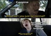 Everyone Why can't you just be normal? You Tube trying to auto-dub a foreign language *Screams*