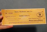 17 XH 127933 PAY TO THE ORDER OF Κα F17001 CK AND CO EA EUCH AND COLEARI ROEBUCK AND CO-SEARS ROEBUCK AND CO LEARY ROEBUCK AND CO SEARS PUEBUCK AND CO Sears, Roebuck and Co. BEARER 18-9 1010 ONLY 9 NINE CENTS CENTS Sears, Roebuck and Co. K6 UNION NATIONAL BANK KANSAS CITY MO. Почина масайти THIS CHECK MAY BE RETURNED TO APPLY ON ANY ORDERS SENT US OR MAY BE CASHED AT ANY ONE OF OUR MANY STORES OR AT ANY BANK. TREASURER