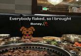 An edit of a meme of a dog at a dinner table. The meme features Boney.