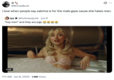 A "quote-tweet":https://knowyourmeme.com/memes/quote-retweets-qrts of the original "Hey Men" and They Are Pigs "tweet":https://knowyourmeme.com/memes/sites/twitter-x about a clip from the "Sabrina Carpenter":https://knowyourmeme.com/memes/people/sabrina-carpenter music video for her song "Manchild."